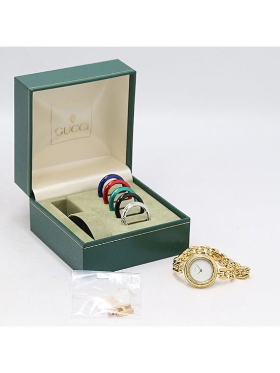 Gucci Accessories - Gucci Box with Frame Change Bezel 11 12.2 Quartz White Dial Watch